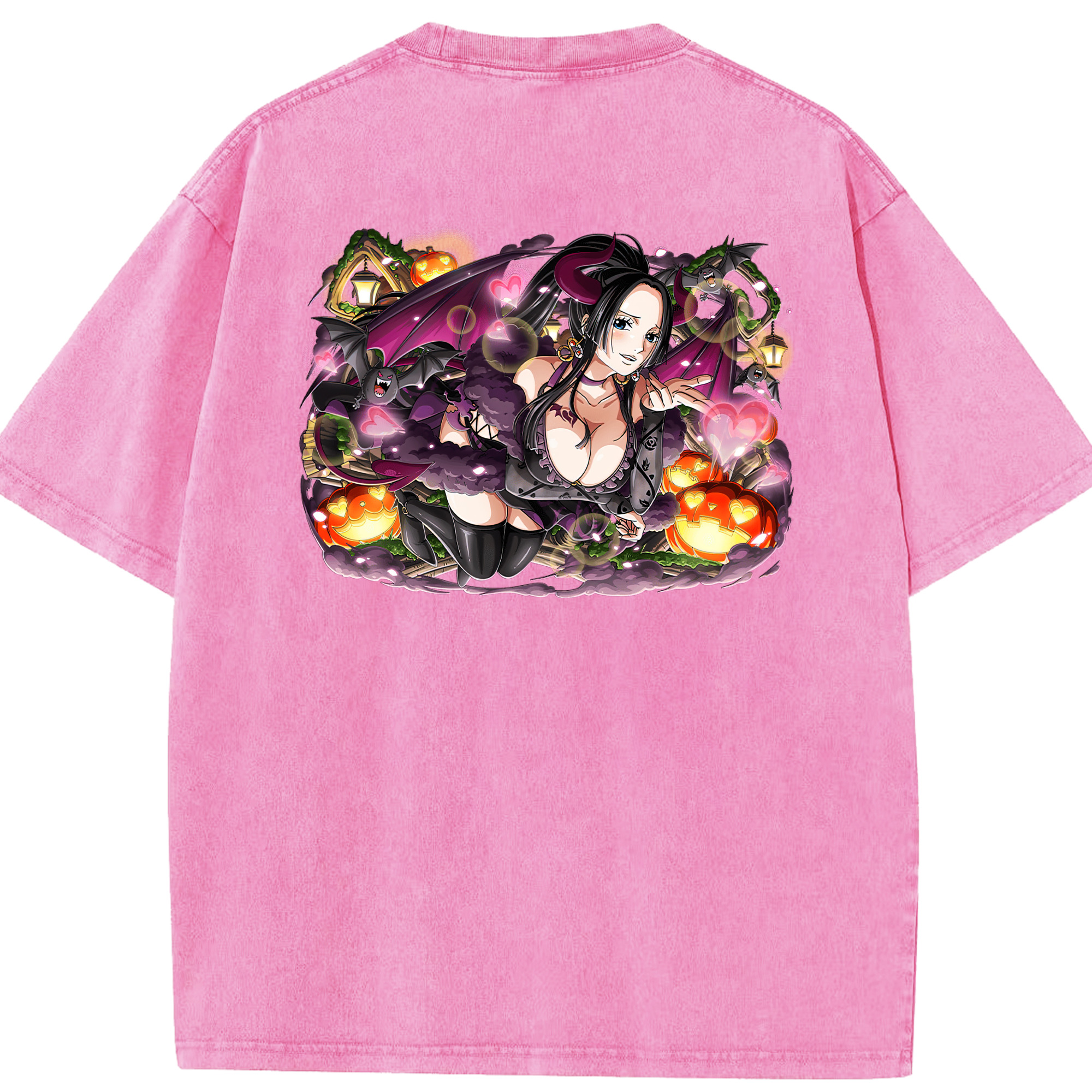 ワンピース ボア・ハンコック ONE PIECE Boa·Hancock 綿100% ヴィンテージ風 半袖Tシャツ（背面プリント）